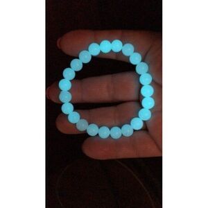 Luminous Beaded Stretch Bracelet-Blue